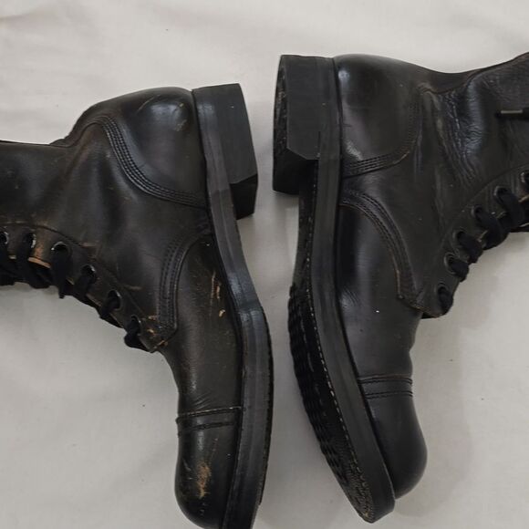 Vintage 60s Military Boots Vietnam Black Leather Jump Men's BF Goodrich Size 9.5 - Picture 4 of 8